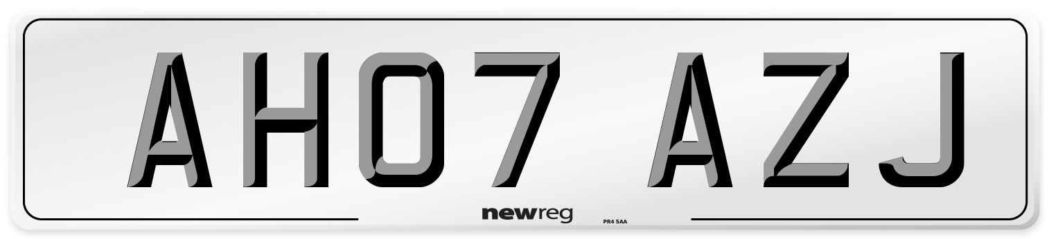 AH07 AZJ Number Plate from New Reg